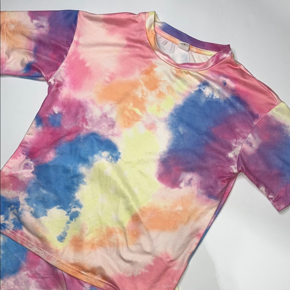 Colorful Tie-Dye Kids Shorts Set - Picture 3 of 7